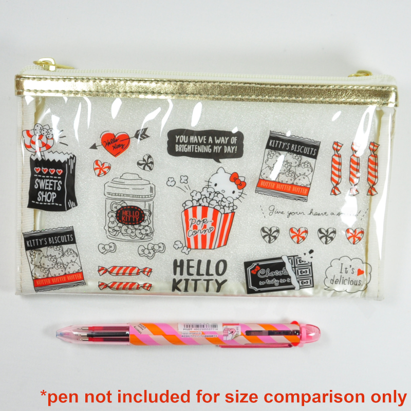 Sanrio Double Zipper Flat Pen Pouch - Hello Kitty 4901610428573 Sanrio Double Zipper Flat Pen Pouch - Hello Kitty 4901610428573